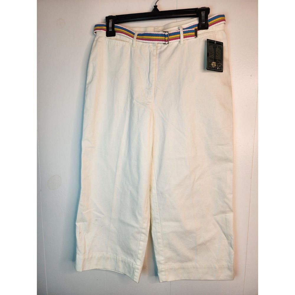 Lauren Ralph Lauren Womens Pants Active White Capri Cropped Size 8p Vintage